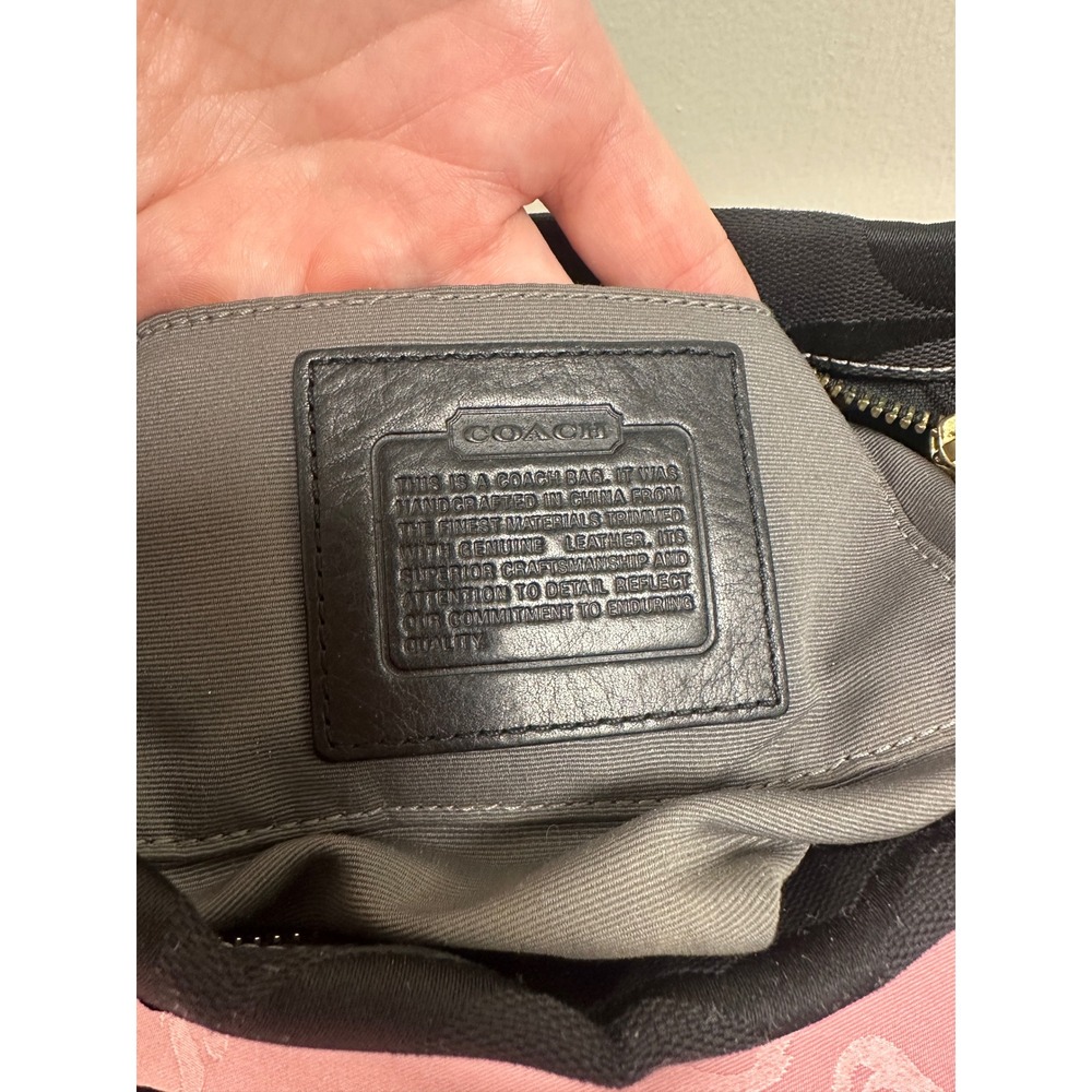 Vintage Coach Carly Signature C Black Jacquard Small Hobo Shoulder Bag - Picture 4 of 16